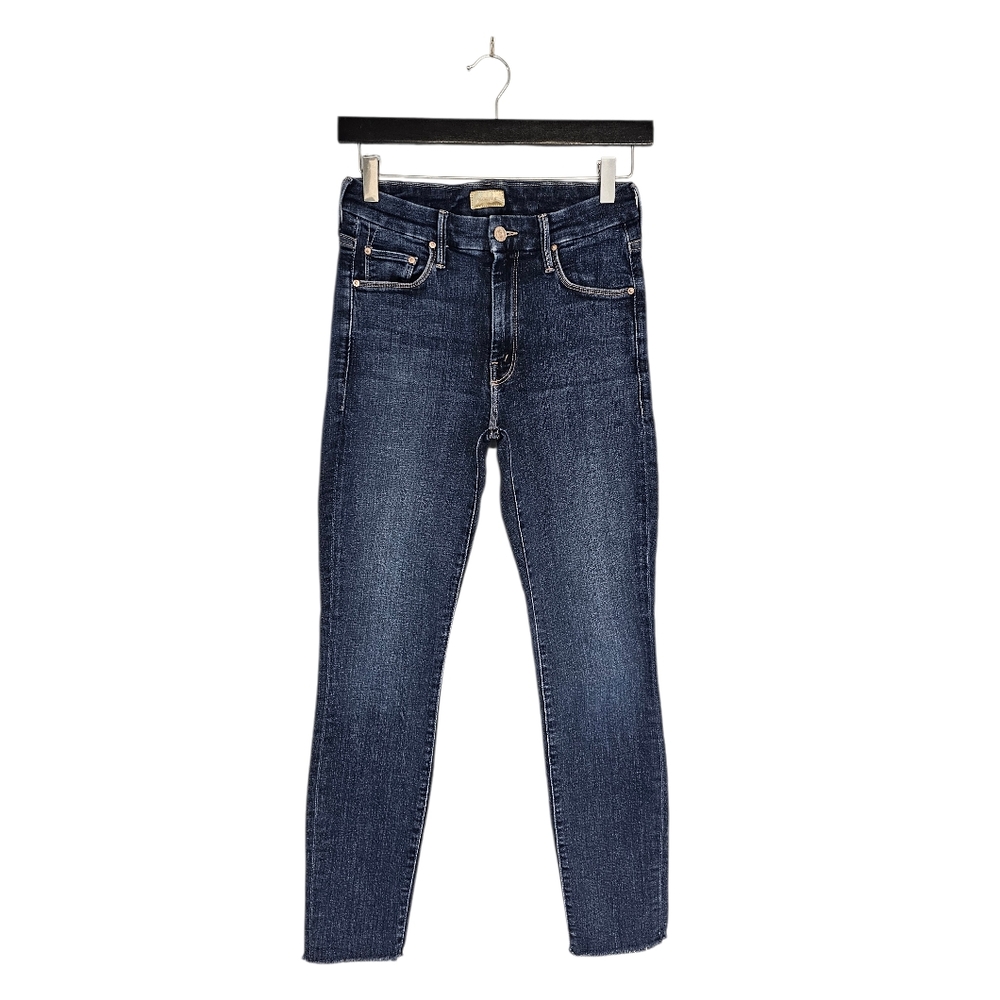 MOTHER Looker Ankle Fray High Rise Skinny‎ Dark Blue Jeans 26 Preowned